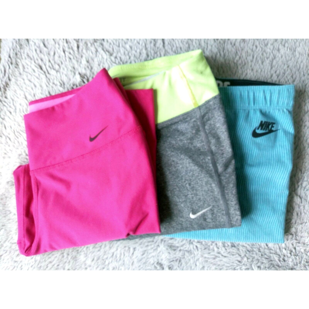 Nike Dri Fit Women’s Sz Small Multicolor Dry Fit Yoga Pants 3 pair